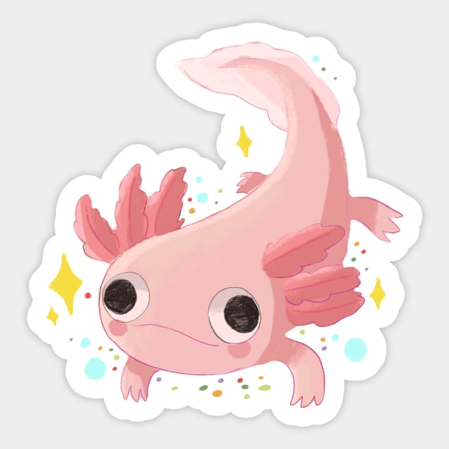 Axolotl illustration Sticker by Mayarart